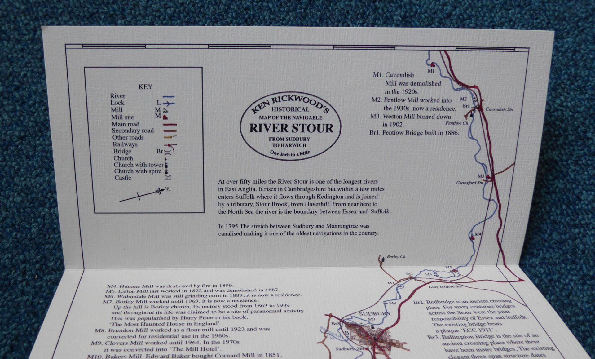 Limited edition Historical Maps of the River Stour by Ken Rickwood